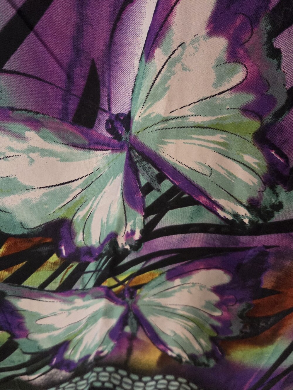 WINLAR Vintage Butterfly Print Kaftan Mumu One Size - Picture 4 of 7